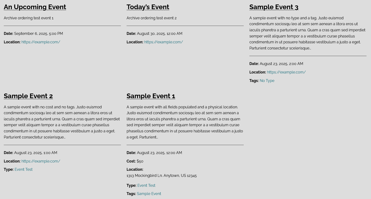 Events Archive